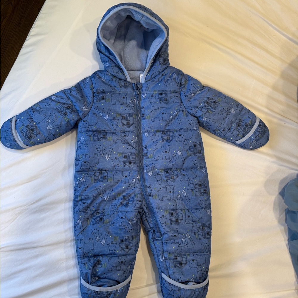 Carter's Blue Patterned Snowsuit